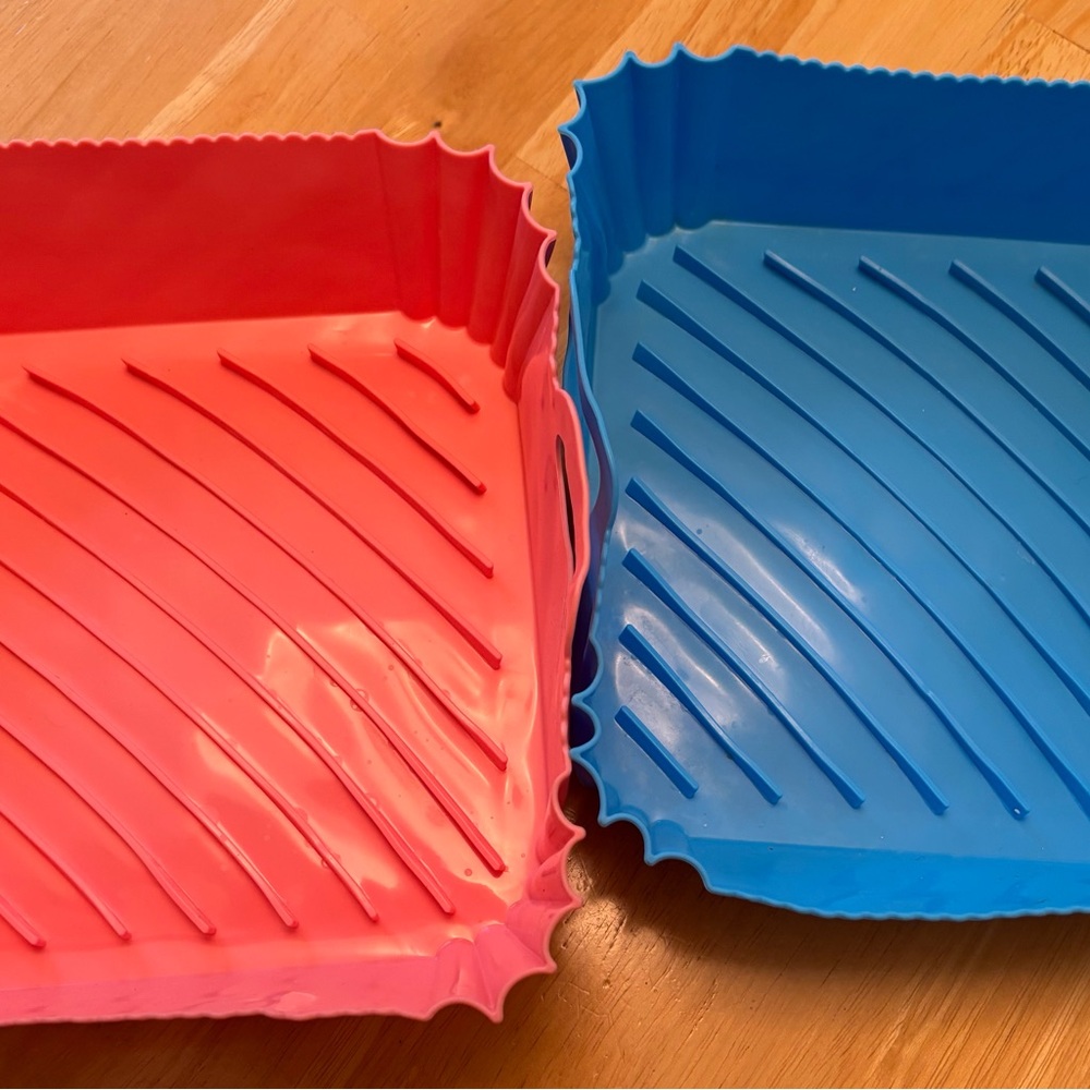 Pink and Blue Silicone Reusable Air Fryer Liners